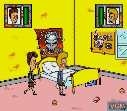 In-game screen of the game Beavis and Butt-head on Sega Megadrive