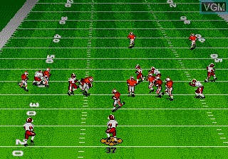 In-game screen of the game Bill Walsh College Football on Sega Megadrive