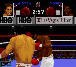 In-game screen of the game Boxing Legends of the Ring on Sega Megadrive