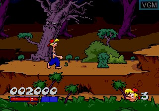 In-game screen of the game Bubba 'n' Stix on Sega Megadrive