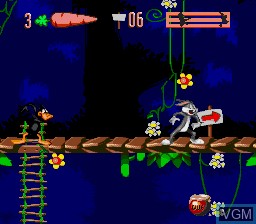 In-game screen of the game Bugs Bunny in Double Trouble on Sega Megadrive