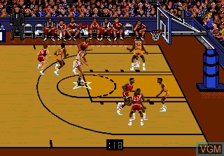 In-game screen of the game Bulls vs Lakers and the NBA Playoffs on Sega Megadrive