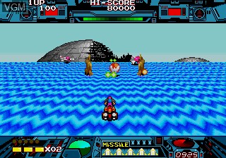 In-game screen of the game Burning Force on Sega Megadrive