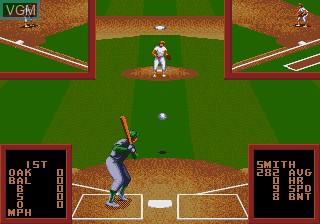 In-game screen of the game Cal Ripken Jr. Baseball on Sega Megadrive