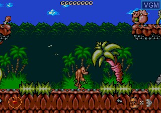 In-game screen of the game Chuck Rock on Sega Megadrive