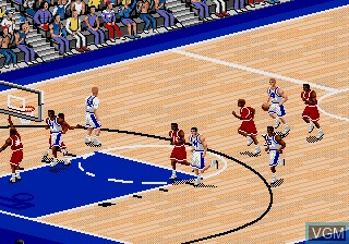 In-game screen of the game Coach K College Basketball on Sega Megadrive