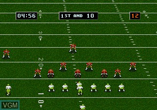 In-game screen of the game College Football's National Championship on Sega Megadrive