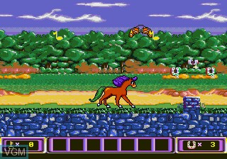 In-game screen of the game Crystal's Pony Tale on Sega Megadrive