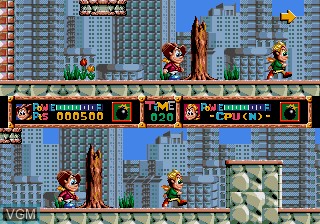 In-game screen of the game Dashin' Desperadoes on Sega Megadrive