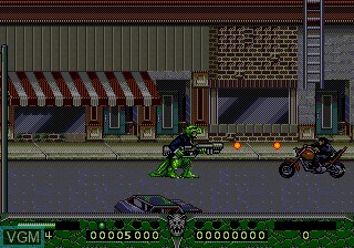 In-game screen of the game Tom Mason's Dinosaurs for Hire on Sega Megadrive