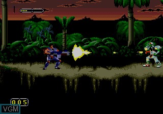 In-game screen of the game Doom Troopers on Sega Megadrive