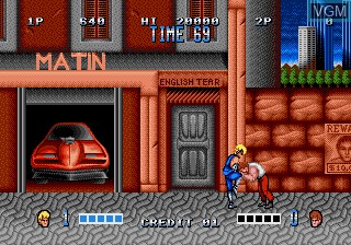 In-game screen of the game Double Dragon on Sega Megadrive