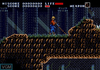 In-game screen of the game Earnest Evans on Sega Megadrive