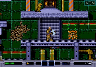 In-game screen of the game Ex-Mutants on Sega Megadrive