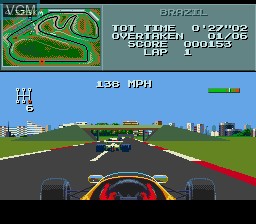 In-game screen of the game F1 on Sega Megadrive