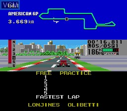 In-game screen of the game Fastest 1 on Sega Megadrive