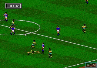 In-game screen of the game FIFA Soccer 95 on Sega Megadrive