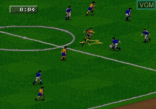 In-game screen of the game FIFA Soccer 96 on Sega Megadrive