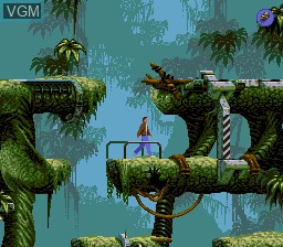 In-game screen of the game Flashback - The Quest for Identity on Sega Megadrive