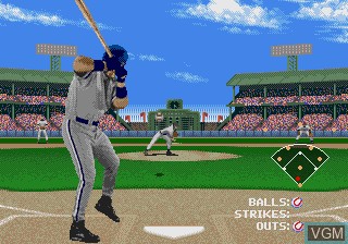 In-game screen of the game Frank Thomas Big Hurt Baseball on Sega Megadrive