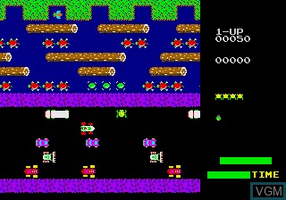 In-game screen of the game Frogger on Sega Megadrive