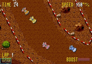 In-game screen of the game Fun Car Rally on Sega Megadrive