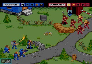 In-game screen of the game General Chaos on Sega Megadrive