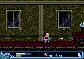 In-game screen of the game Ghostbusters on Sega Megadrive