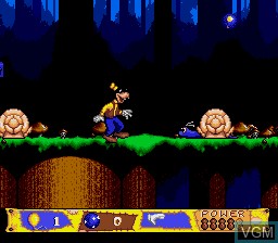 In-game screen of the game Goofy's Hysterical History Tour on Sega Megadrive