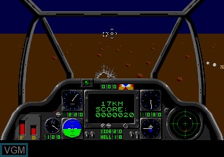 In-game screen of the game Gunship on Sega Megadrive