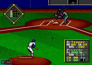 In-game screen of the game Hardball! on Sega Megadrive