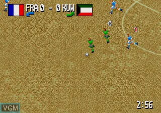 In-game screen of the game Fever Pitch Soccer on Sega Megadrive