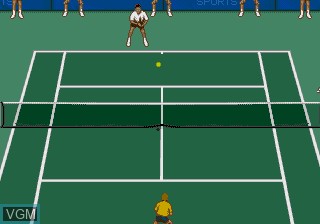 In-game screen of the game IMG International Tour Tennis on Sega Megadrive