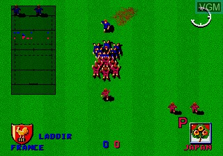 In-game screen of the game International Rugby on Sega Megadrive