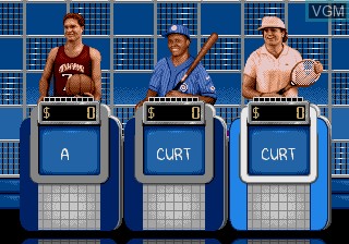 In-game screen of the game Jeopardy! Sports Edition on Sega Megadrive