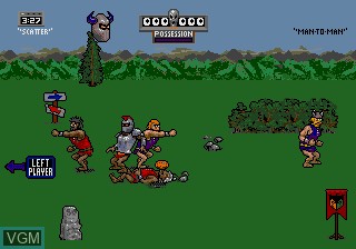 In-game screen of the game Jerry Glanville's Pigskin Footbrawl on Sega Megadrive