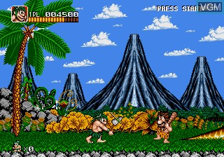 In-game screen of the game Joe & Mac on Sega Megadrive