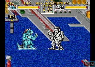 In-game screen of the game King of the Monsters on Sega Megadrive