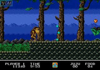 In-game screen of the game Toki - Going Ape Spit on Sega Megadrive