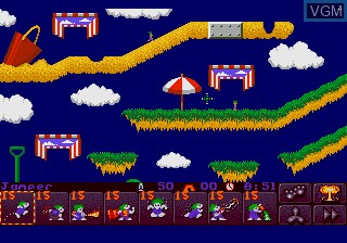 In-game screen of the game Lemmings 2 - The Tribes on Sega Megadrive