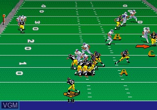 In-game screen of the game Madden NFL 97 on Sega Megadrive