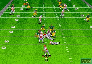 In-game screen of the game Madden NFL 98 on Sega Megadrive