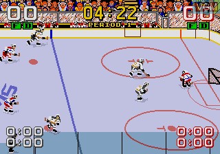 In-game screen of the game Mario Lemieux Hockey on Sega Megadrive