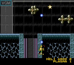 In-game screen of the game Mega SWIV on Sega Megadrive
