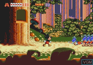 In-game screen of the game World of Illusion Starring Mickey Mouse and Donald Duck on Sega Megadrive