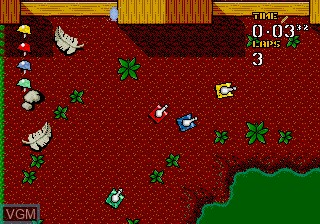 In-game screen of the game Micro Machines Military on Sega Megadrive