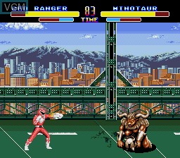 In-game screen of the game Mighty Morphin Power Rangers on Sega Megadrive