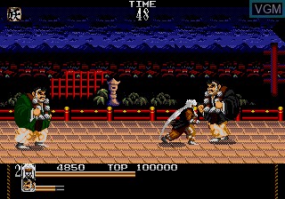 In-game screen of the game Mystical Fighter on Sega Megadrive