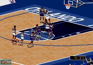 In-game screen of the game NBA Live '96 on Sega Megadrive
