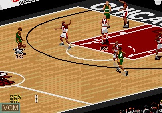 In-game screen of the game NBA Live 98 on Sega Megadrive